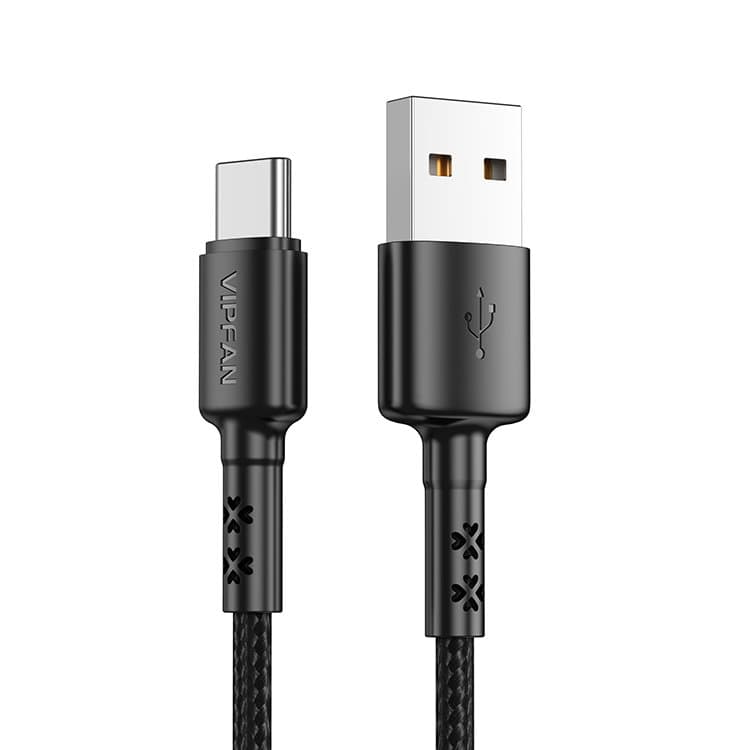 Type C ultra-resistant black cable - Vipfan CB X 2 TCB