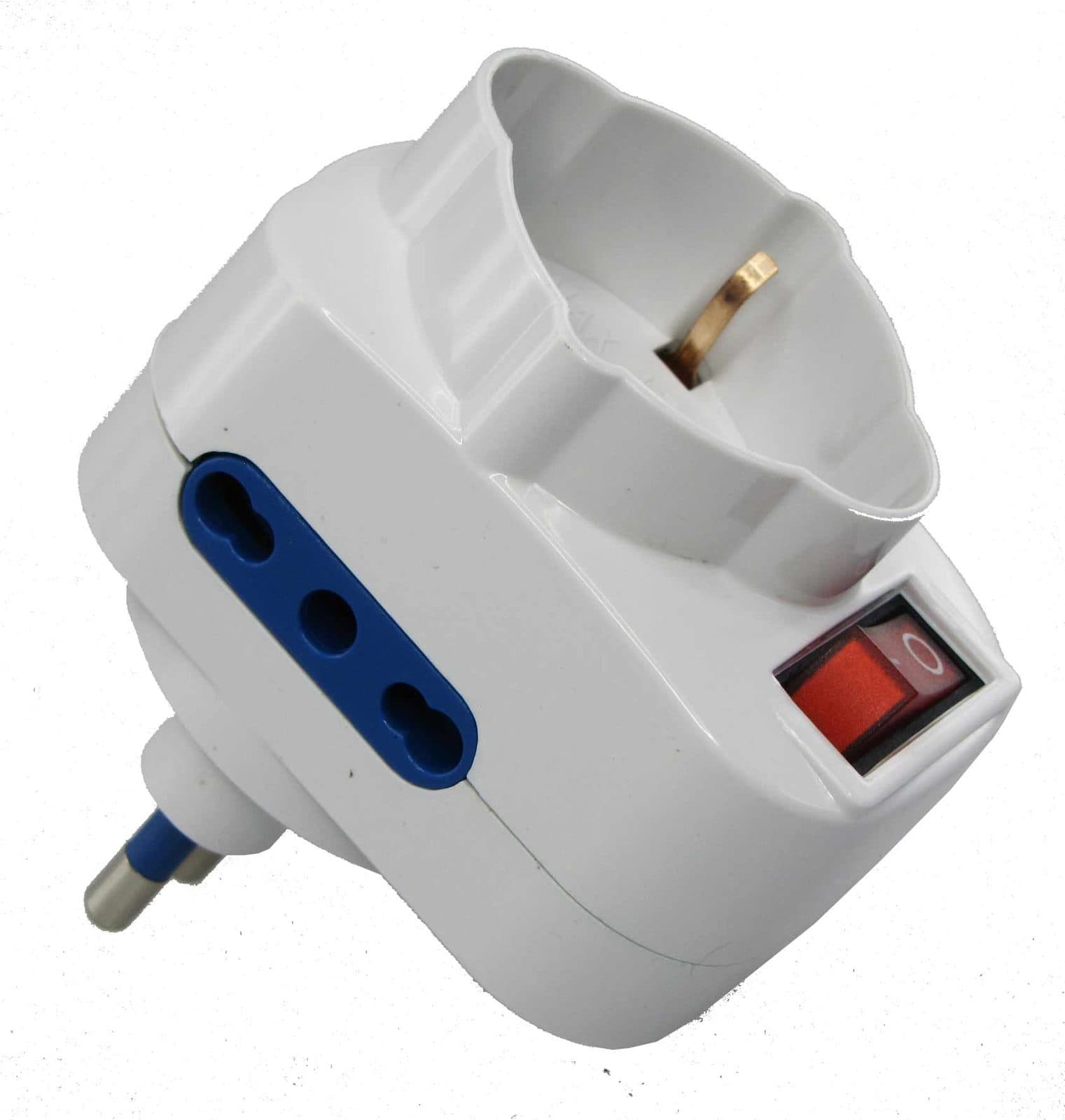 Schuko multi-switch adapter with plug switch 16 A - Karma CC 9554
