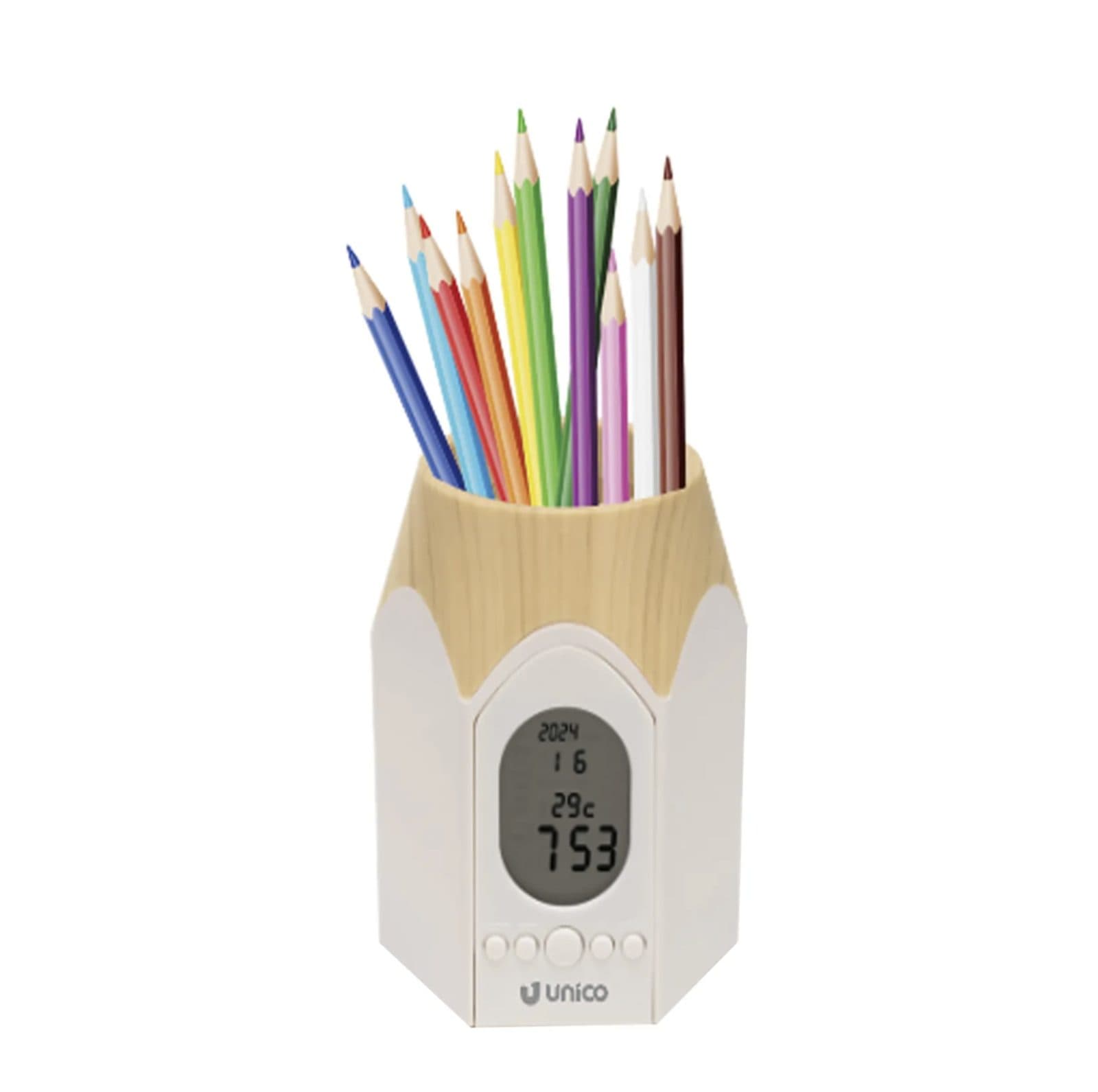 Pen holder with alarm clock - Unique CK 5047