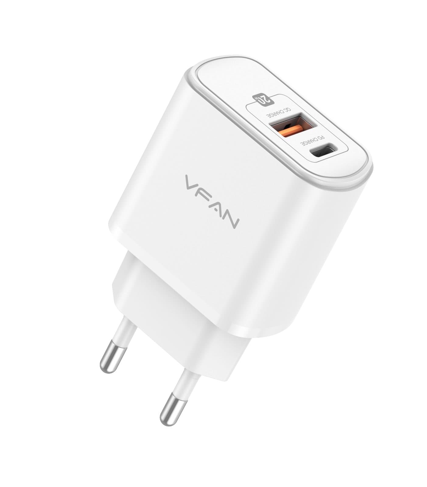 Caricatore USB + Type C - PD 20W Rapido - Vipfan E 13