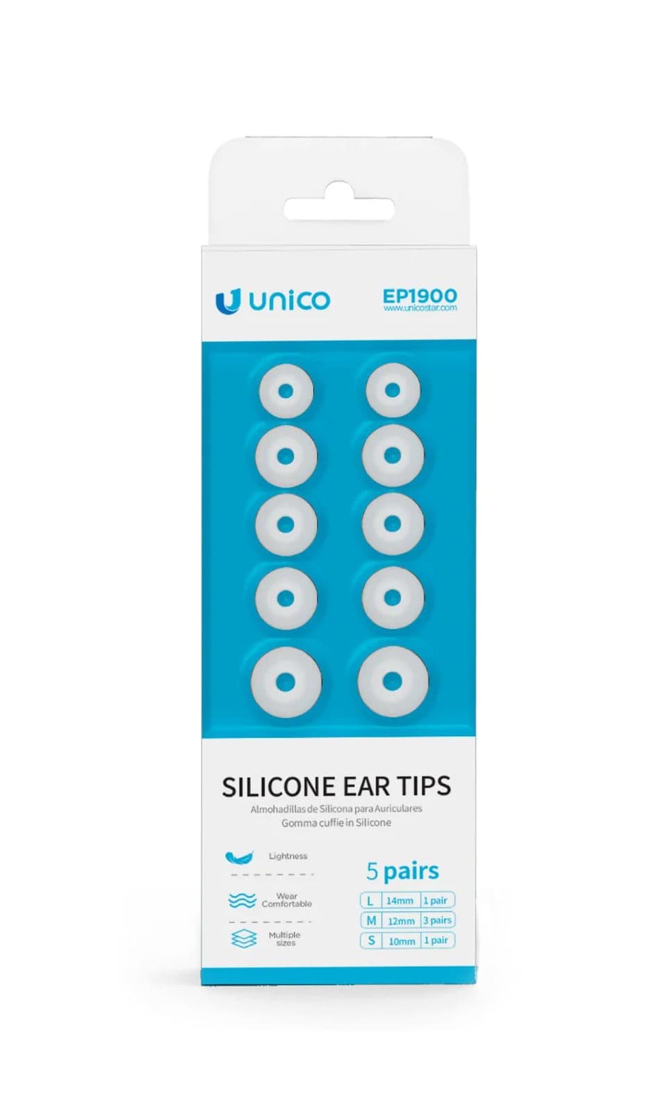 Set of 5 silicone earpieces - Unique EP 1900 W