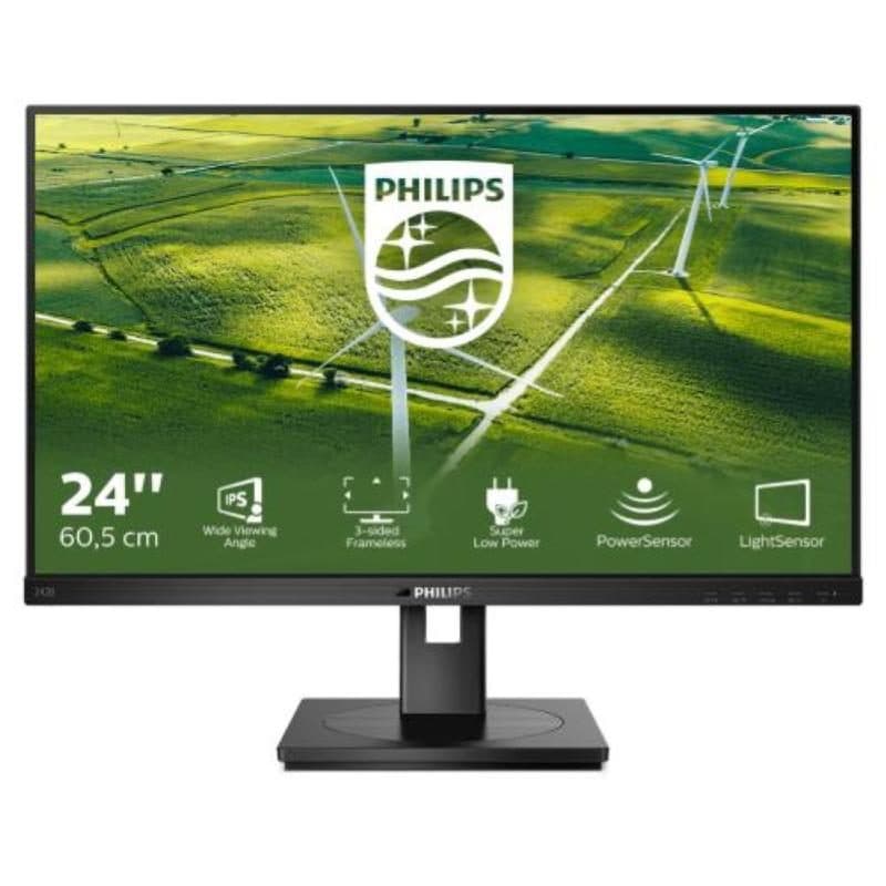 Monitor LED IPS 23.8 pollici Full HD 74Hz 4ms hub USB VGA DVI-D HDMI DisplayPort altoparlanti nero - Philips 242B1G/00