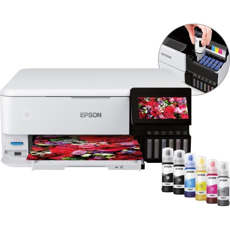 Stampante multifunzione inkjet a colori fotografica ricaricabile A4 Wi-Fi fronte/retro LAN USB 32ppm - Epson EcoTank ET-8500