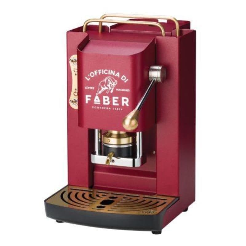 Macchina da caffè a cialde 44mm 500W 15 bar 1.3lt rosso ciliegia ottone - Faber Pro Deluxe