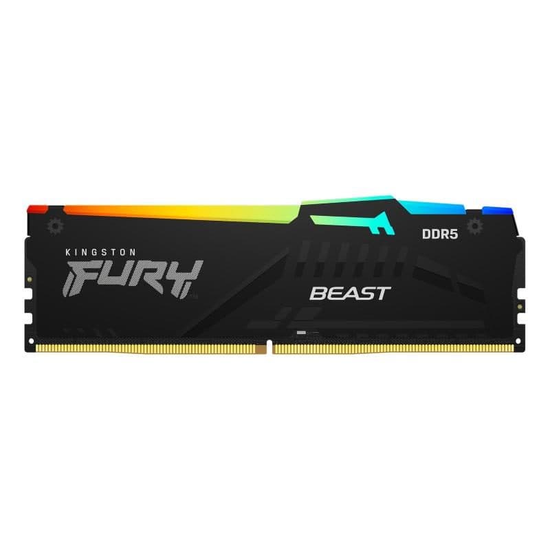 Memoria RAM gaming 16GB DDR5 RGB 5600 MT/s CL40 DIMM per computer fissi, modulo singolo - Kingston Fury Beast