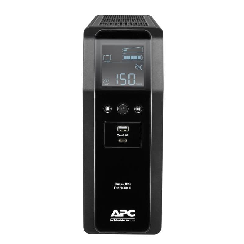 Gruppo di continuità UPS 1600VA 8 prese IEC interfaccia LCD onda sinusoidale pura nero - APC Back-UPS Pro BR1600SI
