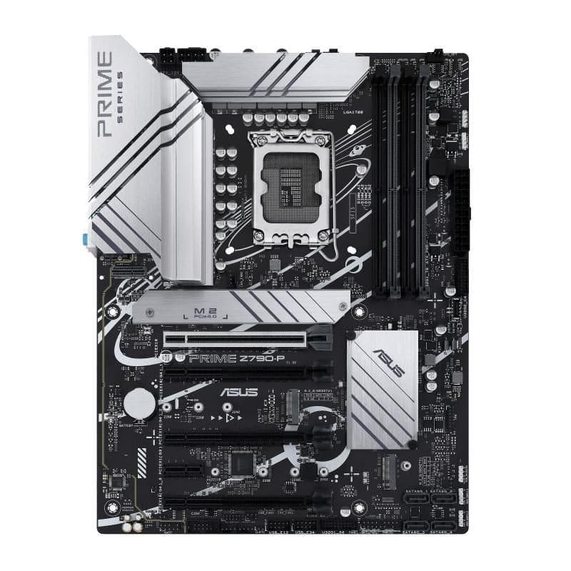 Scheda madre gaming ATX Intel Z790 LGA1700 DDR5 PCIe 5.0 Ethernet 2.5Gb 3 x M.2 4 x SATA Aura Sync RGB nero - ASUS Prime Z790-P