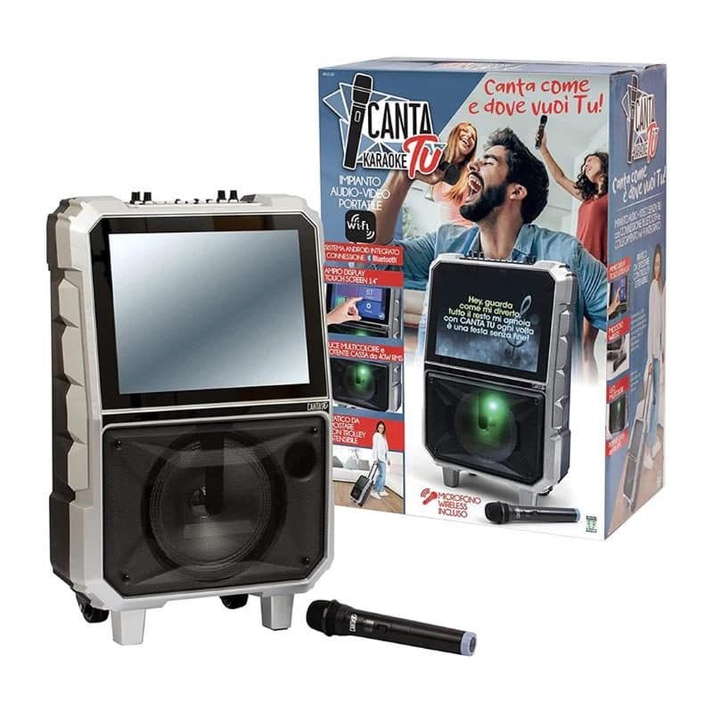 Impianto audio video karaoke portatile con microfono wireless incluso - Giochi Preziosi Canta Tu