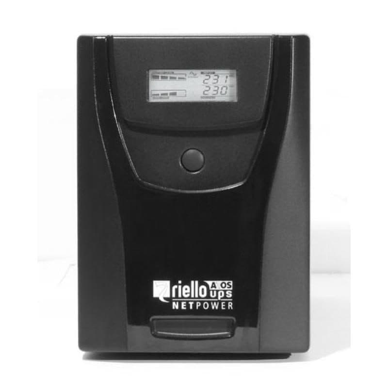 Gruppo di continuità UPS 1.200 W 2.000 VA autonomia a pieno carico in blackout 9 min nero - Riello NPW 2000