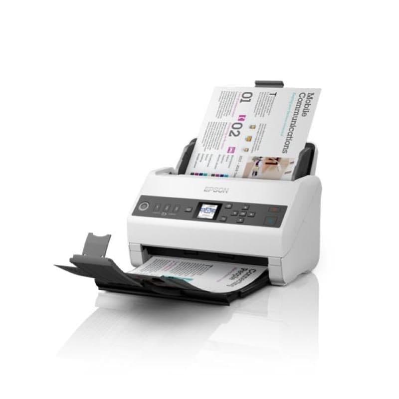 Scanner per documenti A4 600x600 dpi display LCD 1,44 ReadyScan LED stand-alone bianco/grigio - Epson WorkForce DS-730N