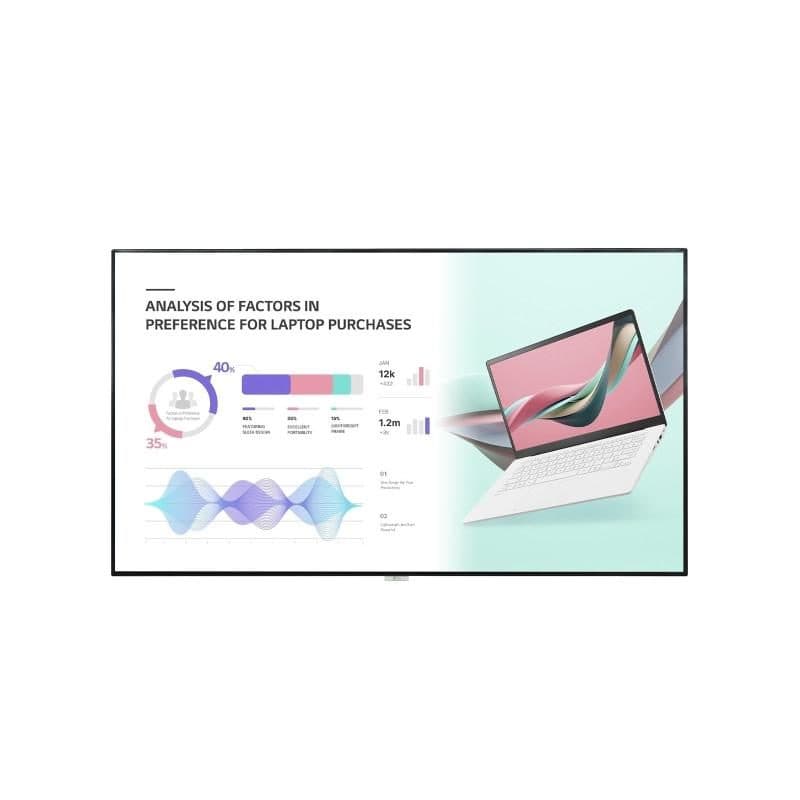 Visualizzatore di messaggi per segnaletica digitale 98 pollici LCD Wi-Fi 500 cd/m² 4K Ultra HD nero webOS 24/7 - LG 98UH5J-H