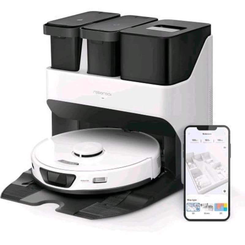 Robot aspirapolvere lavapavimenti con base autosvuotante autolavante autoasciugante 5500 Pa bianco - Roborock S7 Max Ultra