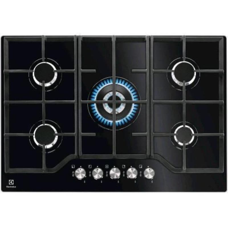 Piano cottura da incasso a gas 5 fuochi 75 cm nero - Electrolux EGG7536K