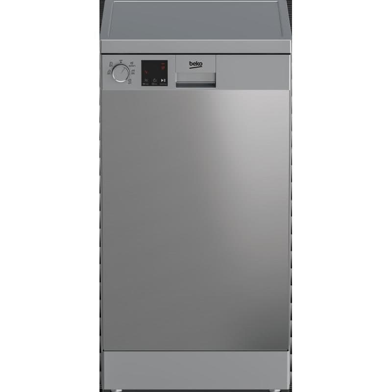Lavastoviglie slim libera installazione 10 coperti classe E 5 programmi 45 cm inox - Beko DVS05024X