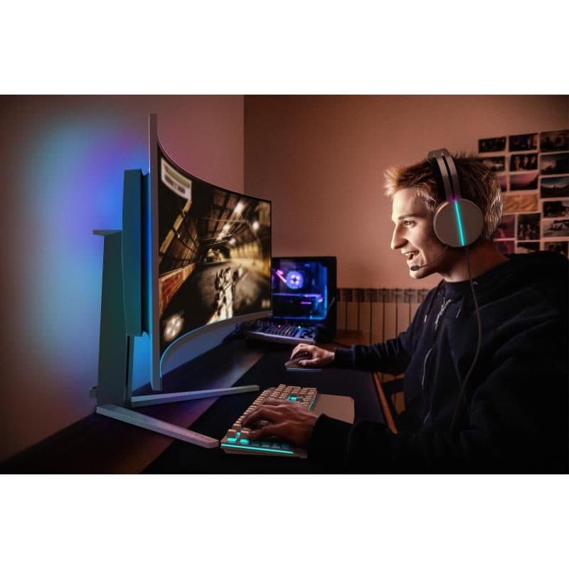 Monitor PC 48,9 pollici 5120x1440 pixel Dual QHD QD-OLED bianco - Philips Evnia 8000 49M2C8900L/00