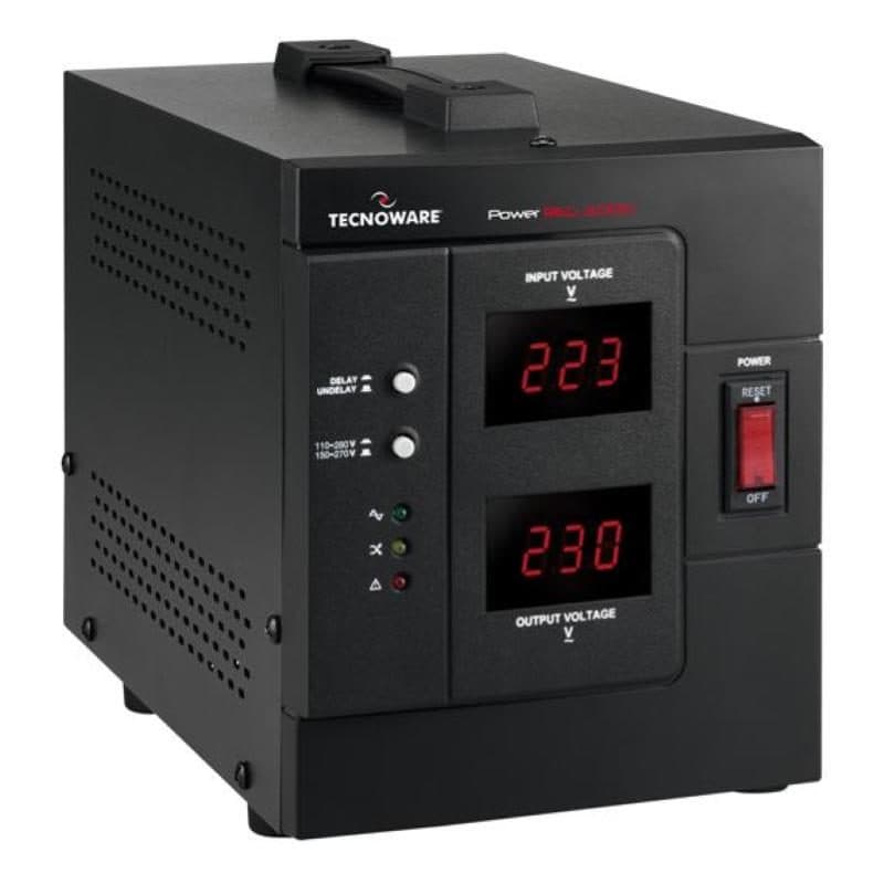 Stabilizzatore elettronico monofase 3000VA 2400W con protezione da sbalzi, picchi e cali di corrente - Tecnoware Power Reg