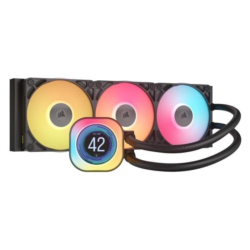 Raffreddamento a liquido CPU 360 LCD 3 ventole RX120 RGB system hub incluso nero - Corsair iCUE LINK TITAN 360 RX RGB