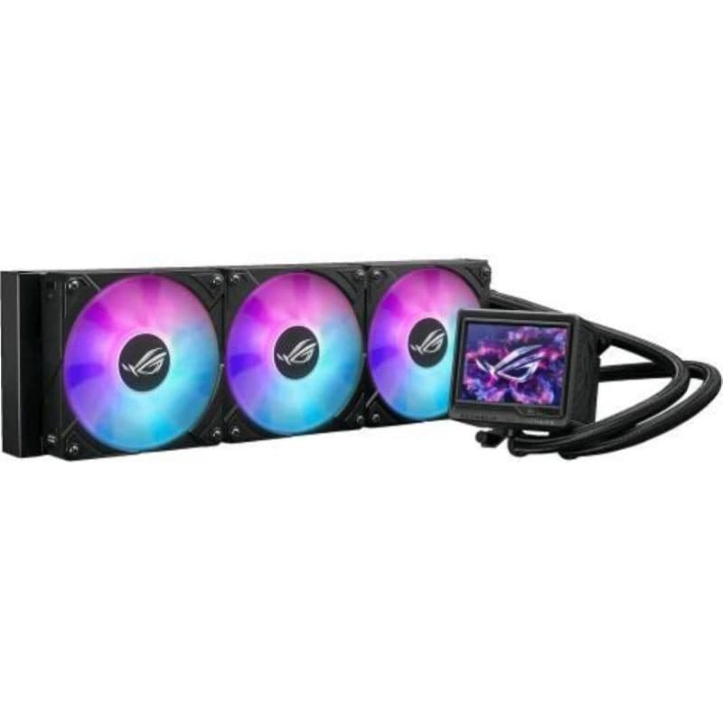 Raffreddamento a liquido AIO CPU 360 3 ventole ROG RGB schermo LCD 3,5 pollici nero - ASUS ROG Ryujin III 360 ARGB Extreme