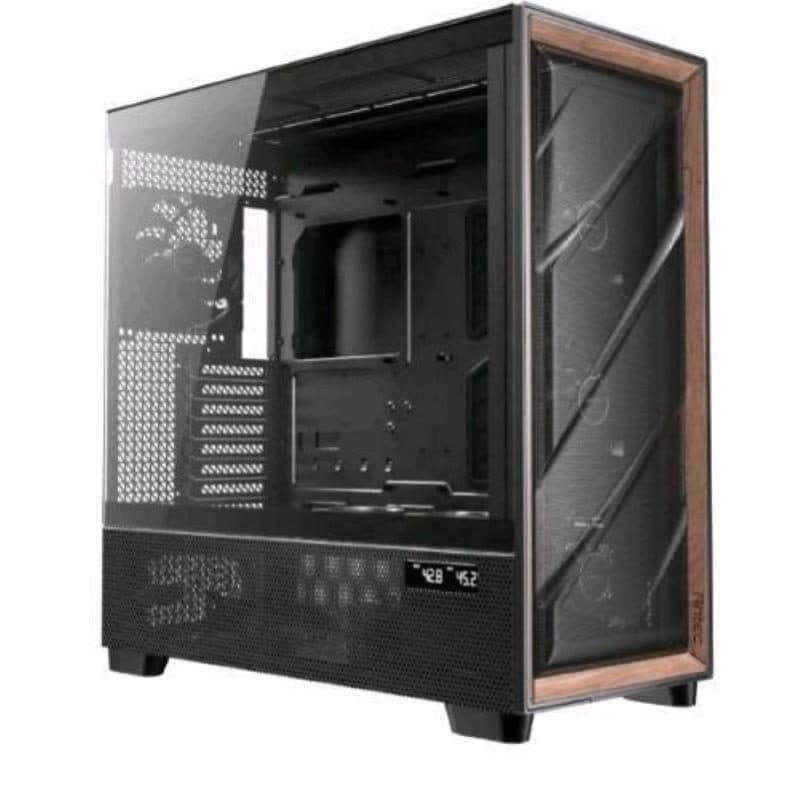 Case full tower E-ATX/ATX/micro-ATX/ITX con inserti in legno di noce e pannello laterale trasparente nero - Antec Flux Pro