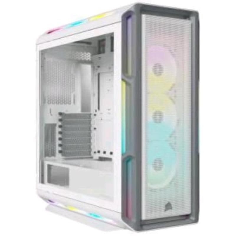 Case midi tower ATX con 3 ventole anteriori da 120 mm e pannello in vetro temperato bianco - Corsair iCUE 5000T