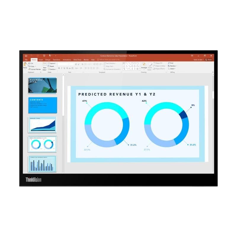 Monitor 14 pollici IPS 2240x1400 2 x USB-C 3.2 Gen 1 DP 1.2 Alt Mode - Lenovo M14d 63AAUAT6WL