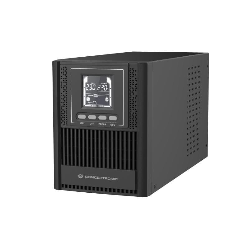 Gruppo di continuità UPS doppia conversione 1 kVA 900 W con 3 prese AC e display LCD - Conceptronic ZEUS52ES1K