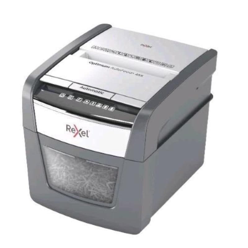 Distruggidocumenti a frammenti con cestino da 20 litri, capacità 45 fogli - Rexel Optimum AutoFeed+ 45X