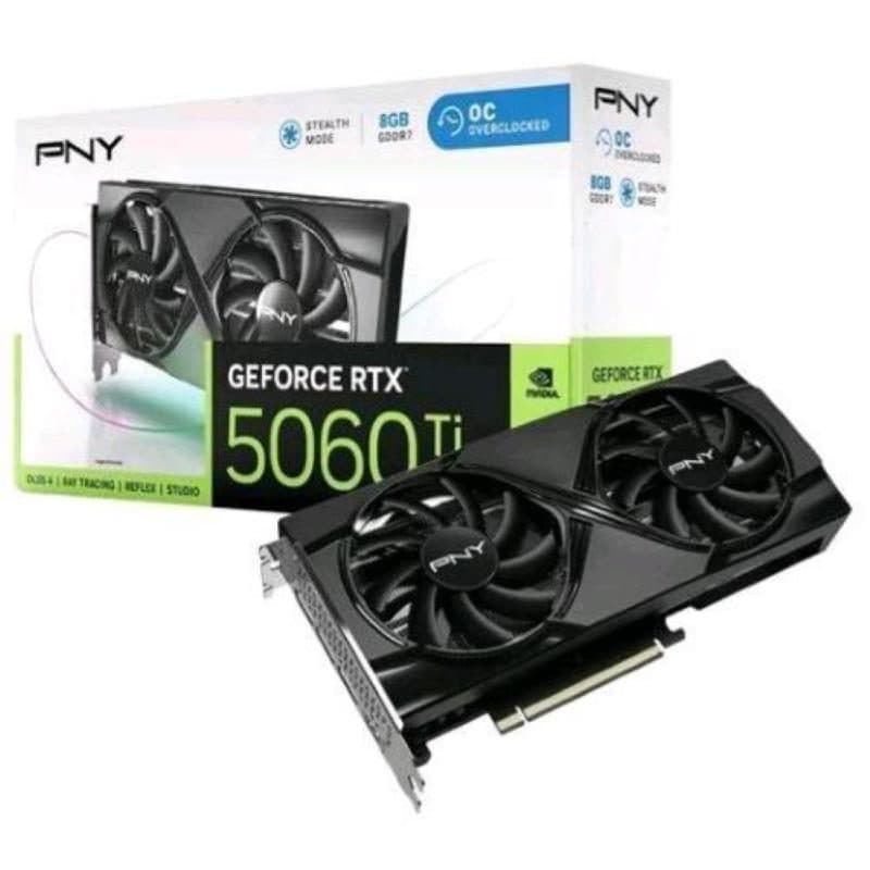 Scheda grafica NVIDIA 8 GB GDDR7 overclocked DLSS 4 dual fan - PNY GeForce RTX 5060 Ti OC