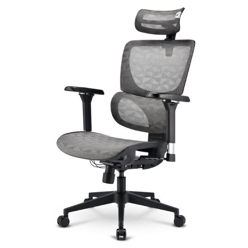Sedia da ufficio in tessuto con braccioli 4D regolabili, portata max 150 kg - Sharkoon