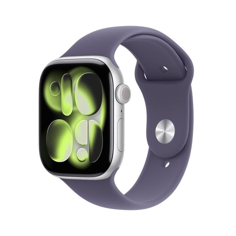 Smartwatch GPS + Cellular 46 mm cassa in alluminio argento con cinturino sport Purple Fog S/M - Apple Watch Series 11