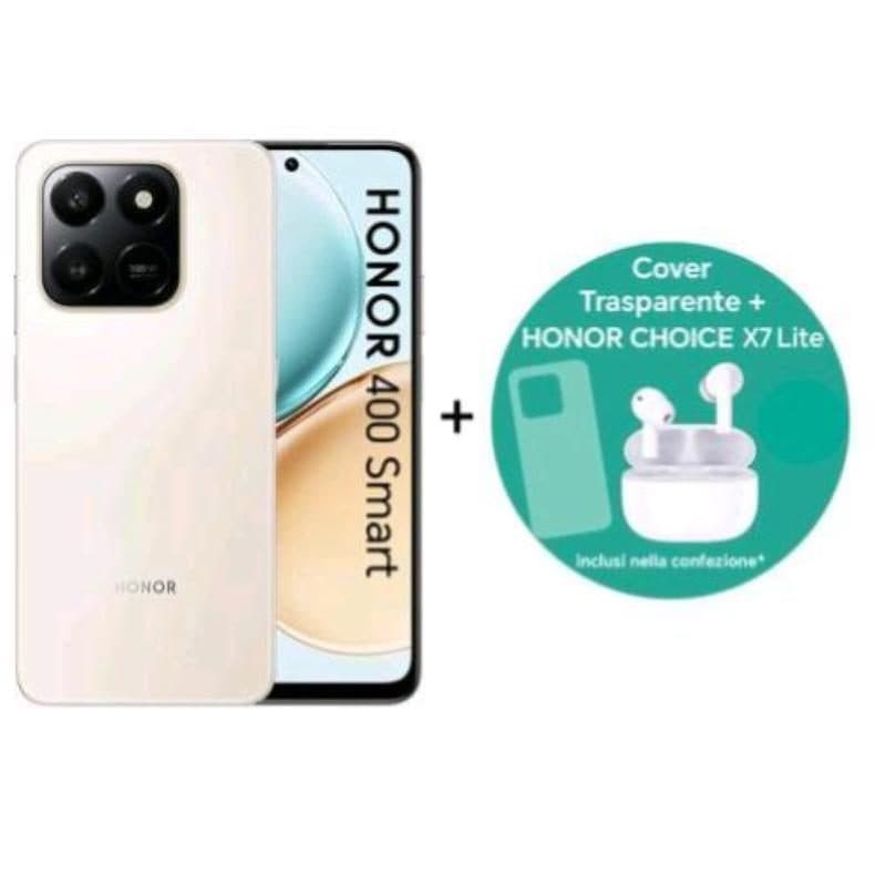Smartphone Dual SIM 6.77 pollici 256GB RAM 8GB 4G LTE oro con auricolari Bluetooth Choice X7 Lite e cover - HONOR 400 Smart