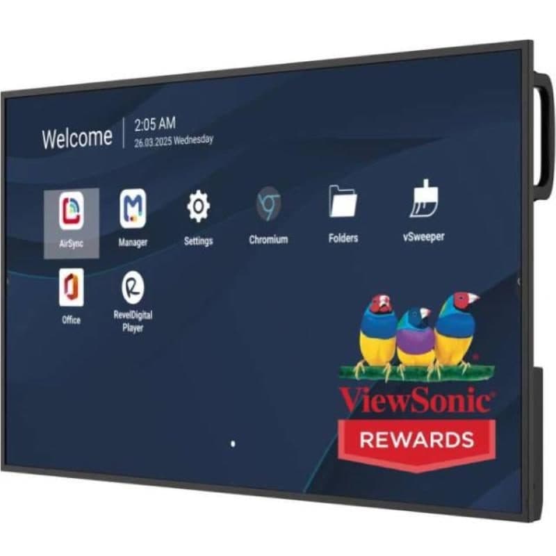 Monitor professionale UHD 4K 500 nit 4GB 32GB Android 14 24/7 DVI HDMI VESA - ViewSonic 65DS