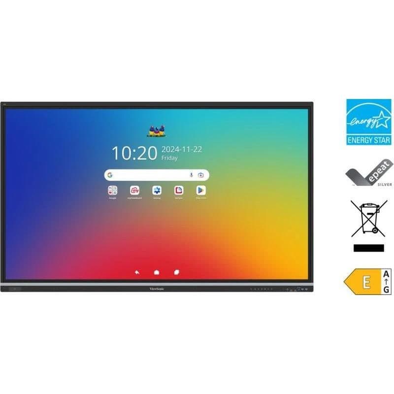 Monitor professionale touch 65 pollici 50 tocchi 16GB 128GB HDMI out VGA Wi-Fi Android 14 EDLA USB-C - ViewSonic