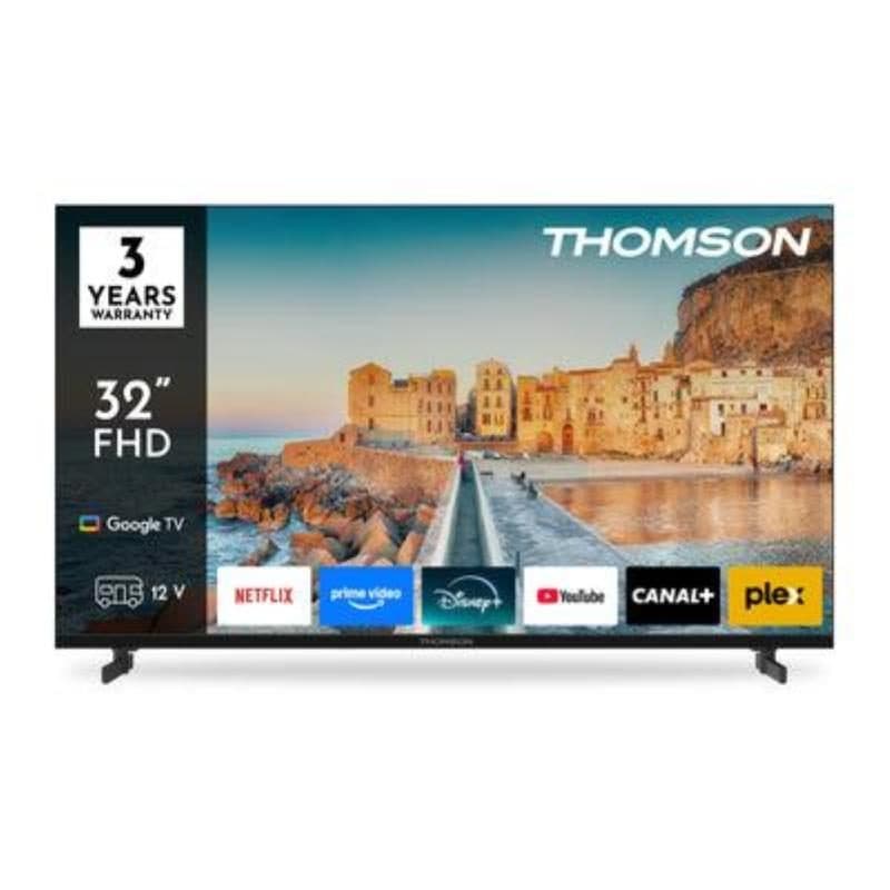 TV LED 32 pollici smart Google TV T2/C2S2 adattatore 12 V - Thomson