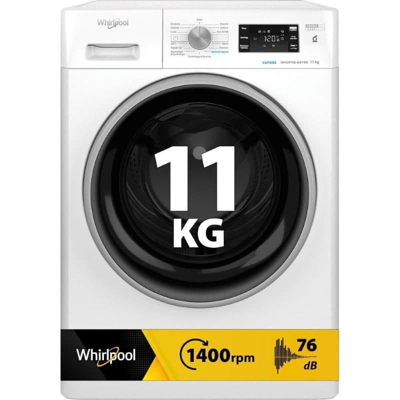 Lavatrice 11 kg 6° Senso inverter vapore 1400 giri classe A - Whirlpool FFB 1148 BSV IT