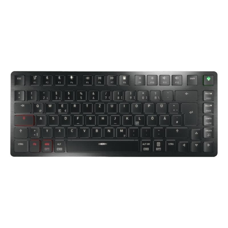 Tastiera mini casa/ufficio USB + RF wireless + Bluetooth layout QWERTZ tedesco nero - Cherry KW X ULP 2.0