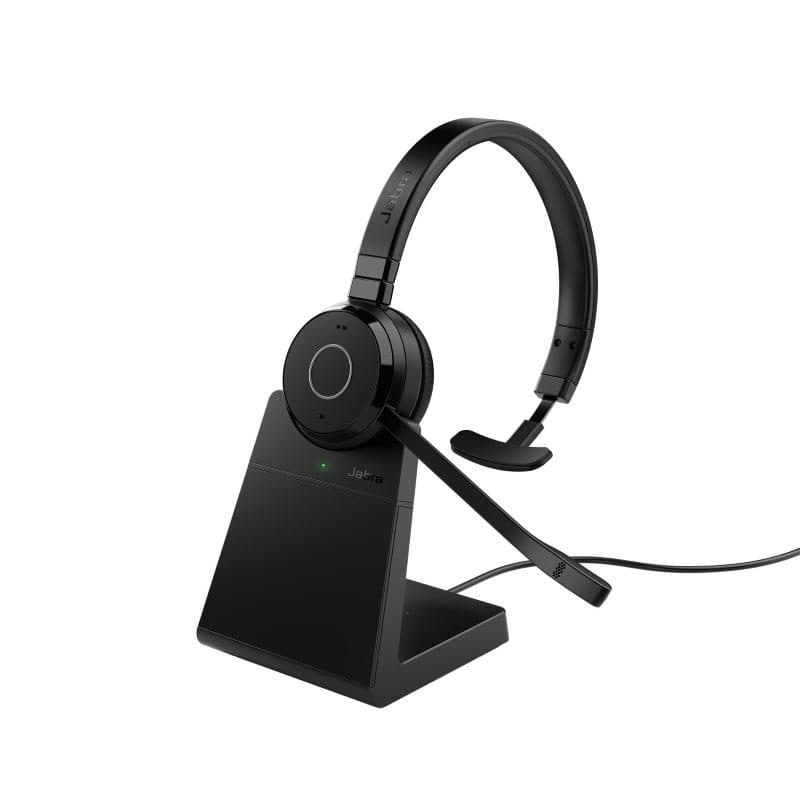 Cuffia con microfono cablata e wireless a padiglione per ufficio USB-A Bluetooth con base di ricarica nero - Jabra Evolve 65 TE