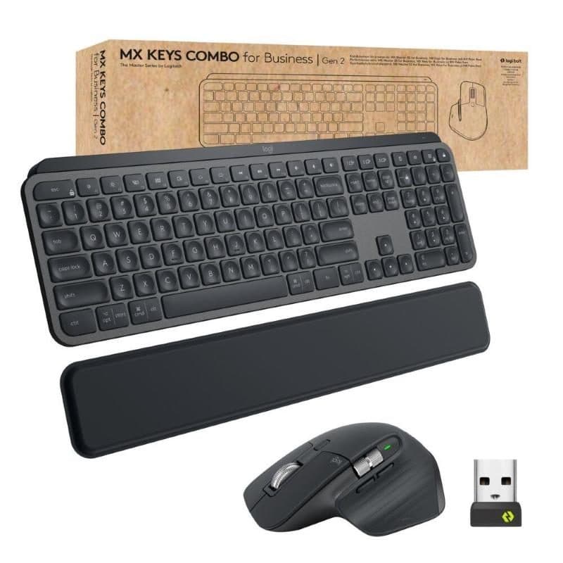 Tastiera e mouse wireless RF + Bluetooth QWERTY danese, finlandese, nordico - Logitech MX Keys Combo for Business Gen 2