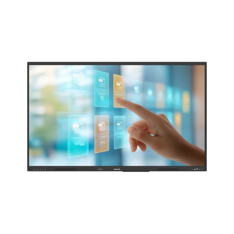 Monitor professionale touch 75 pollici UHD Android 14 IR 50 touch antiriflesso filtro luce blu slot OPS - E-Line