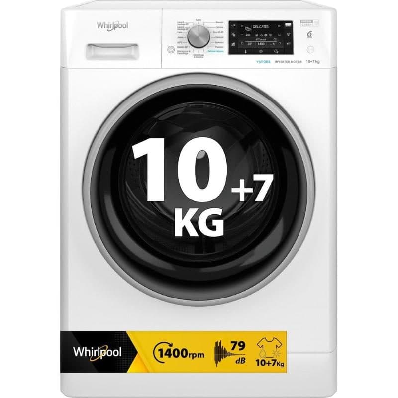 Lavasciuga 10 kg 6° Senso vapore 1400 giri classe C - Whirlpool FFWDD 107448 WBS IT