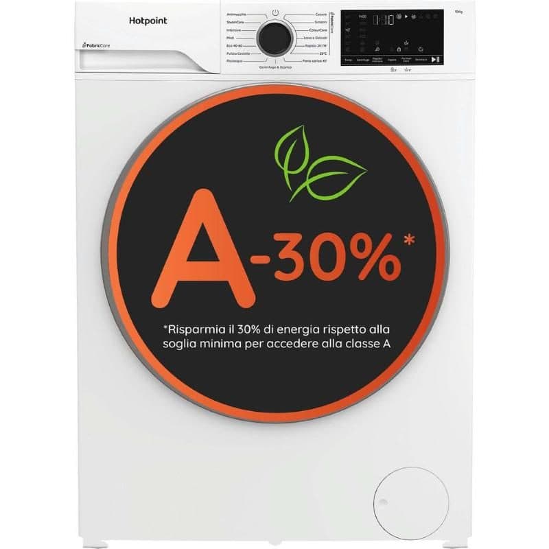 Lavatrice 10 kg inverter con vapore classe A-30% 1400 giri - Hotpoint HB 103 Care IT