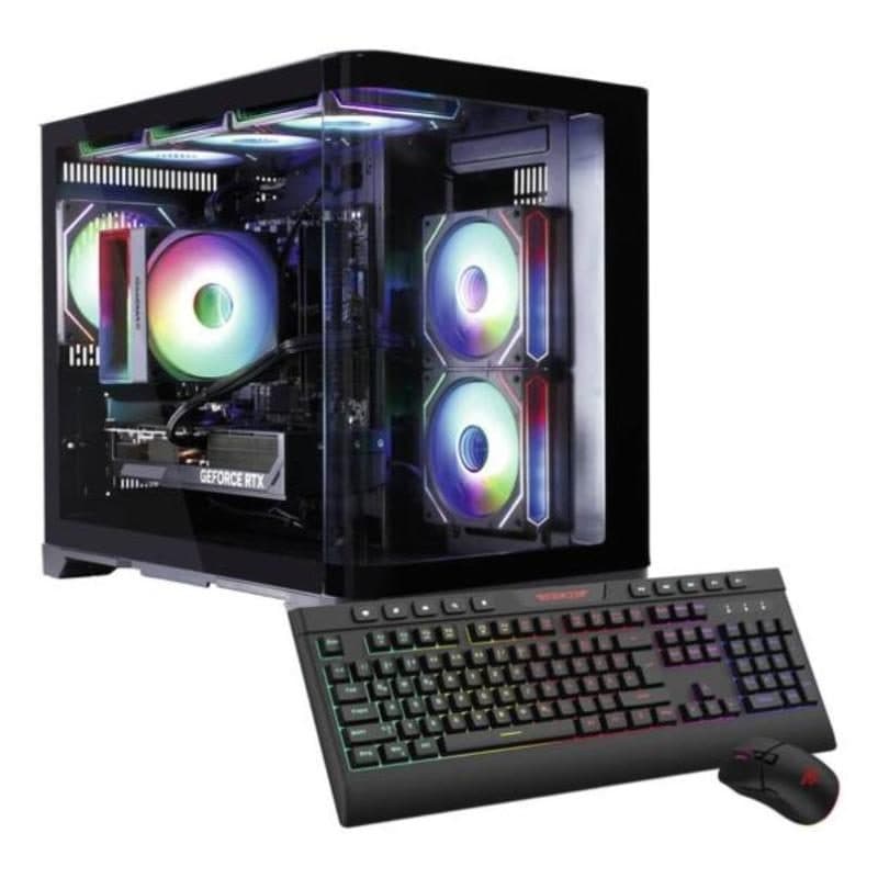 PC desktop AMD Ryzen 7 5700X 16GB RAM SSD 1TB RTX 5070 Windows 11, tastiera QWERTZ - Hyrican Gamemax Hype-M BK 7804