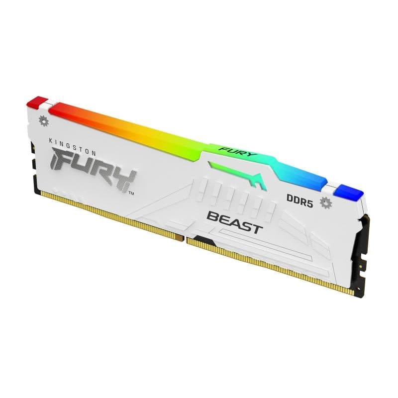 Memoria RAM DIMM 32GB DDR5 6000 MT/s CL30 bianco RGB EXPO - Kingston Fury Beast