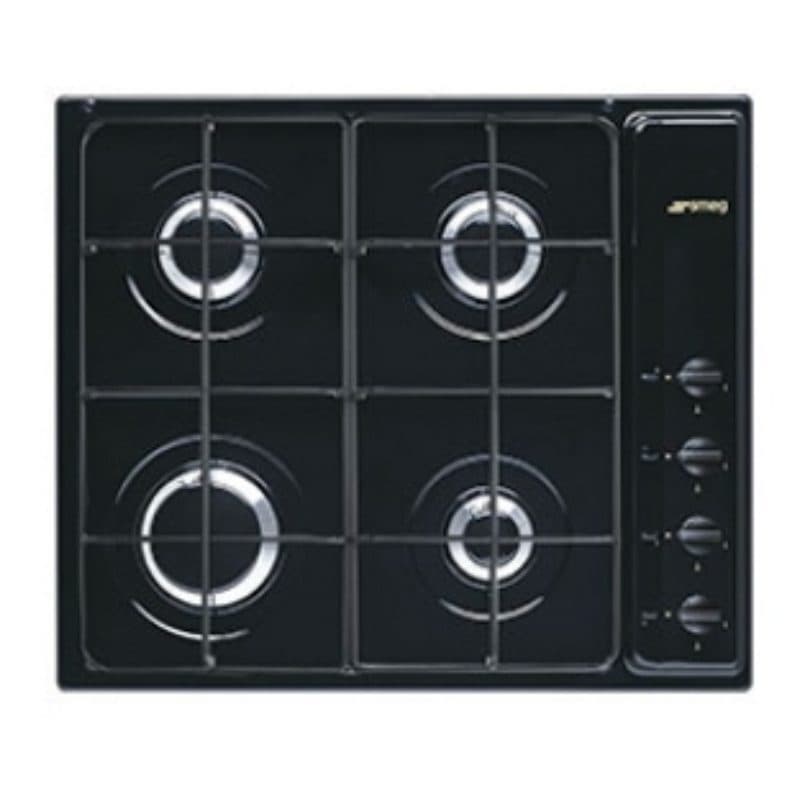 Piano cottura a gas da incasso 4 zone 60 cm nero - Smeg S64SN