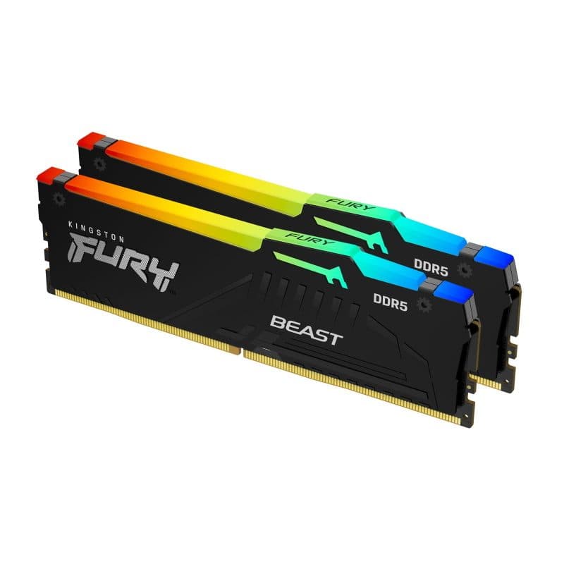 Kit memoria RAM 16GB (2 moduli) DDR5 6000MT/s CL30 DIMM RGB EXPO - Kingston Fury Beast