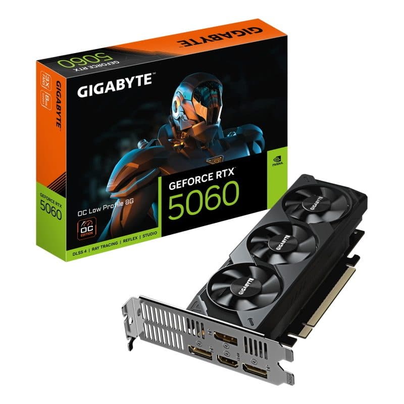 Scheda grafica 8GB GDDR7 128 bit PCIe 5.0, frequenza core 2512 MHz - Gigabyte GeForce RTX 5060 OC Low Profile 8G