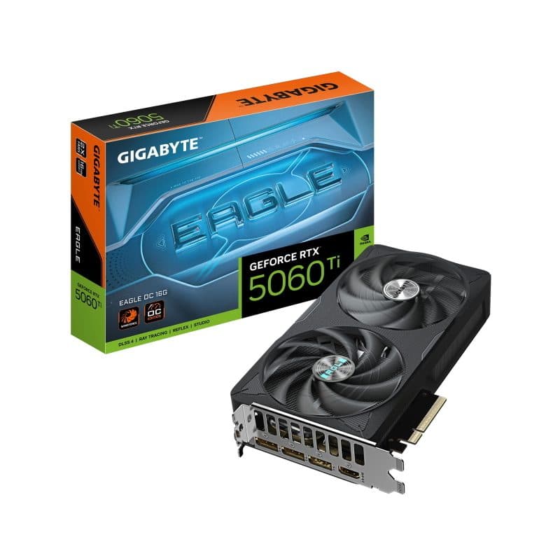 Scheda grafica 16GB GDDR7 128 bit PCIe 5.0, frequenza core 2617 MHz - Gigabyte GeForce RTX 5060 Ti Eagle OC 16G
