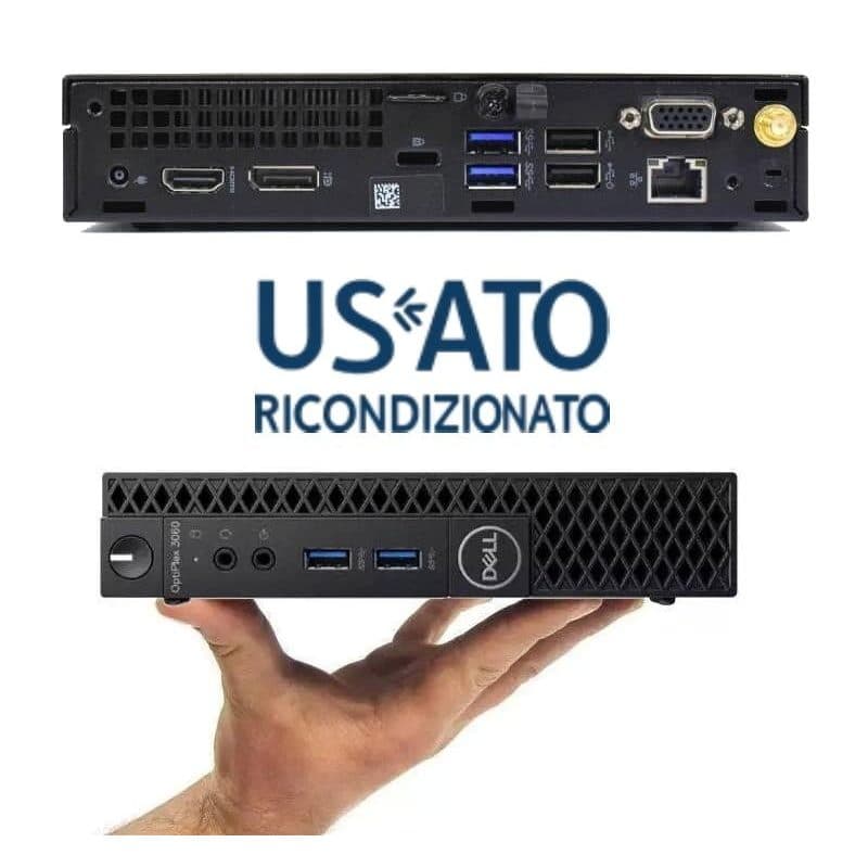 PC desktop micro ricondizionato Core i5-8x00T 16GB RAM SSD 256GB Windows 11 Pro - PC Reset Dell 3060