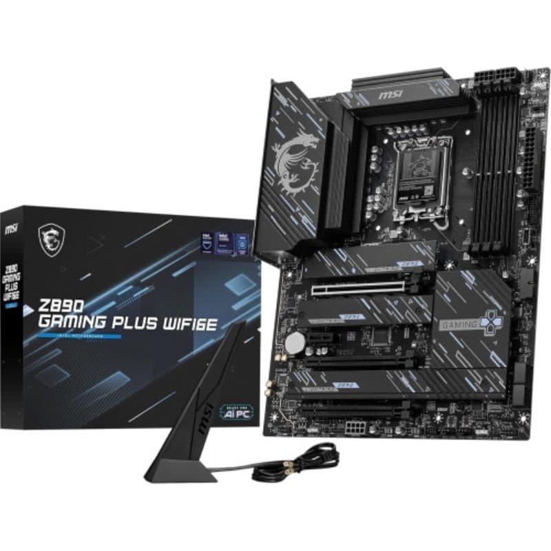 Scheda madre LGA1851 ATX 4 DDR5 fino a 9200 OC PCIe 5.0 x16 4 M.2 4 SATA Wi-Fi 6E LAN 5G - MSI Z890 Gaming Plus WIFI6E