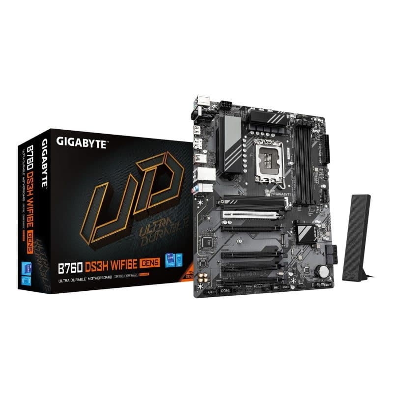 Scheda madre compatibile con CPU Intel Core 14a generazione VRM digitale 8+2+1 fasi - Gigabyte B760 DS3H WiFi6E Gen5